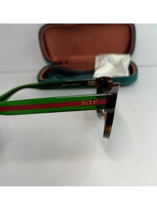 Gucci Tortoiseshell Sunglasses with Red and Green Stripes main image 8